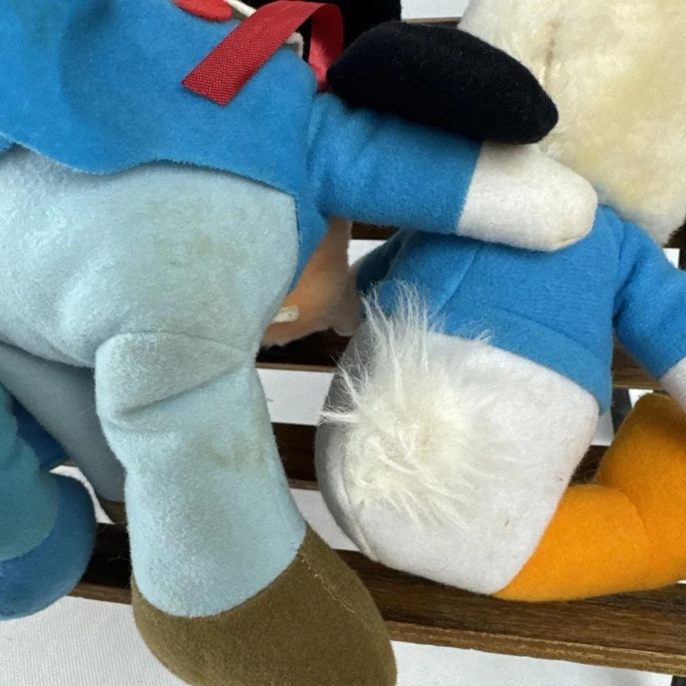 Disney Mickeys Christmas Carol Plush Set‎ Mickey Minnie Goofy Donald Vintage 80s
